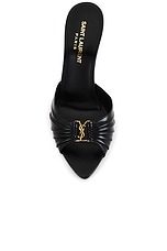 Saint Laurent Babylone Mule Sandal in Nero, view 4, click to view large image.