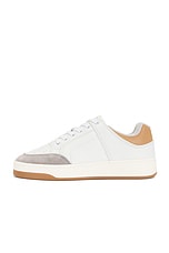 Saint Laurent SL61 Sneaker in Blanc, Foggy, & Gold, view 5, click to view large image.