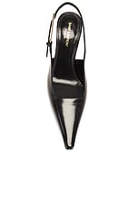 Saint Laurent Stone Slingback Pump in Nero, view 4, click to view large image.