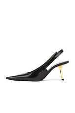 Saint Laurent Stone Slingback Pump in Nero, view 5, click to view large image.