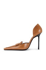 Saint Laurent Stone Pump in Dark Macadamia, view 5, click to view large image.