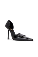 Saint Laurent Stone Pump in Nero, view 2, click to view large image.