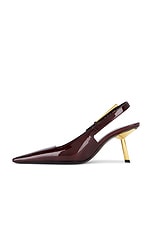 Saint Laurent Stone Slingback Pump in Marron Glace, view 5, click to view large image.