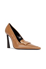 Saint Laurent Stone Pump in Dark Macadamia, view 2, click to view large image.