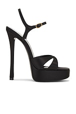 Saint Laurent Arancha Sandal in Nero, view 1, click to view large image.