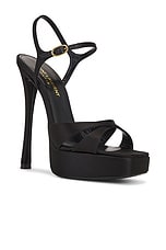 Saint Laurent Arancha Sandal in Nero, view 2, click to view large image.