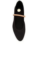 Saint Laurent Gio Ballerina Flat in Nero & Brown Gold, view 4, click to view large image.