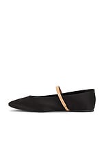 Saint Laurent Gio Ballerina Flat in Nero & Brown Gold, view 5, click to view large image.