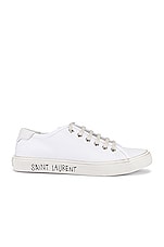 Saint Laurent Malibu Sneakers in Optic White, view 1, click to view large image.