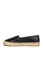 Saint Laurent Logo Flat Espadrille in Black, view 5, click to view large image.