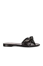 Saint Laurent Bianca Flat Sandals in Nero, view 1, click to view large image.