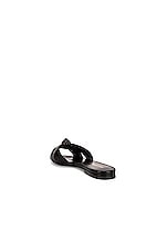 Saint Laurent Bianca Flat Sandals in Nero, view 3, click to view large image.