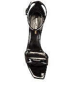 Saint Laurent Bea Sandals in Noir, view 4, click to view large image.