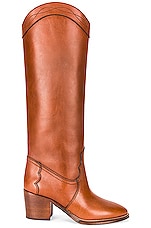 Saint Laurent Kate Boots in New Papaya, view 1, click to view large image.