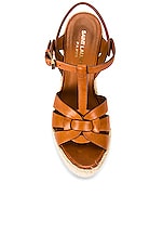 Saint Laurent Tribute Espadrille Wedge Sandals in Ambre, view 4, click to view large image.