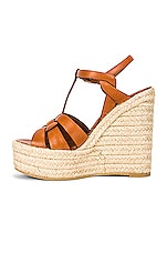Saint Laurent Tribute Espadrille Wedge Sandals in Ambre, view 5, click to view large image.