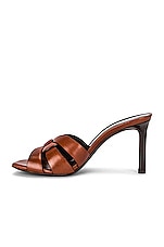 Saint Laurent Tribute Mules in Caramel, view 5, click to view large image.