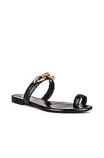 Saint Laurent Jota Maillon Sandals in Nero, view 2, click to view large image.