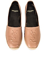 Saint Laurent Espadrille Flats in Nude, view 1, click to view large image.