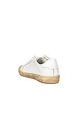 Saint Laurent Court Classic Low Top Sneakers in Blanc Optique, view 3, click to view large image.