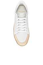 Saint Laurent Court Classic Low Top Sneakers in Blanc Optique, view 4, click to view large image.