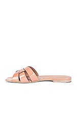Saint Laurent Tribute Flat Sandal in Beige Rose, view 5, click to view large image.