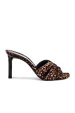 Saint Laurent Tribute Leopard Mules in Natural, view 1, click to view large image.