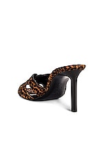 Saint Laurent Tribute Leopard Mules in Natural, view 3, click to view large image.
