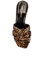 Saint Laurent Tribute Leopard Mules in Natural, view 4, click to view large image.