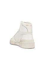Saint Laurent SL24 High Top Sneakers in Blanc Optique, view 3, click to view large image.