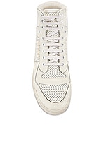 Saint Laurent SL24 High Top Sneakers in Blanc Optique, view 4, click to view large image.