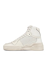 Saint Laurent SL24 High Top Sneakers in Blanc Optique, view 5, click to view large image.