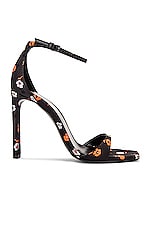 Saint Laurent Bea Ankle Strap Sandals in Nero Multicolor, view 1, click to view large image.