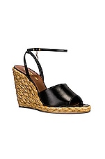 Saint Laurent Paloma Sandals in Nero, view 2, click to view large image.