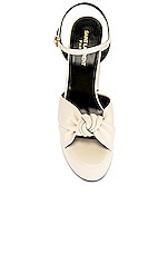 Saint Laurent Bianca Platform Sandals in Pearl, view 4, click to view large image.