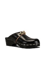 Saint Laurent Le Maillon Clogs in Nero, view 2, click to view large image.