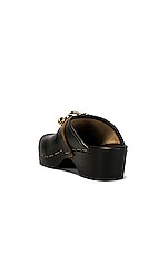 Saint Laurent Le Maillon Clogs in Nero, view 3, click to view large image.