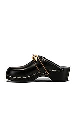 Saint Laurent Le Maillon Clogs in Nero, view 5, click to view large image.