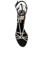 Saint Laurent Cristal Chain Sandals in Nero, view 4, click to view large image.