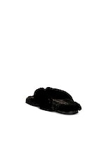 Saint Laurent Bleach Flat Sandals in Nero, view 3, click to view large image.