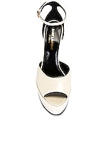 Saint Laurent Jodie 95 Platform Sandals in Pearl, view 4, click to view large image.
