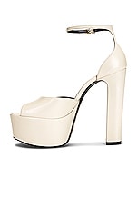 Saint Laurent Jodie 95 Platform Sandals in Pearl, view 5, click to view large image.
