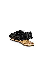 Saint Laurent Braided Flat Sandals in Nero, view 3, click to view large image.
