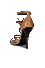Saint Laurent Cassandra Heels in Gold Brown, view 3, click to view large image.