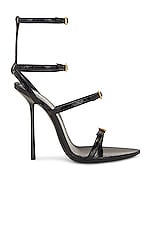 Saint Laurent Nuit Sandals in Nero, view 1, click to view large image.