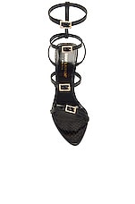 Saint Laurent Nuit Sandals in Nero, view 4, click to view large image.