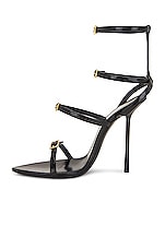 Saint Laurent Nuit Sandals in Nero, view 5, click to view large image.