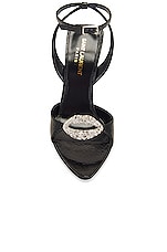 Saint Laurent Nuit Evening Sandals in Nero, view 4, click to view large image.