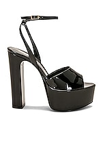 Saint Laurent Sexy 95 Sandal in Nero, view 1, click to view large image.