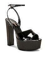 Saint Laurent Sexy 95 Sandal in Nero, view 2, click to view large image.